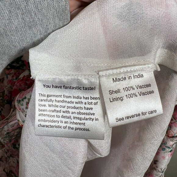 Rococo Sand Vie Mini Dress Size XL Floral Pink Ruffle Resort Wear Vacation Wrap - Picture 12 of 13